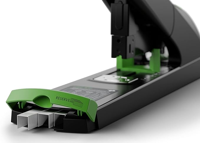 Novus B50 re+New Heavy Duty Stapler, 140 Sheet Capacity, Made of 81% Recycled Plastic, German Engineered, Adjustable Guide, 25 Yr. Warranty, Black (023-0065)