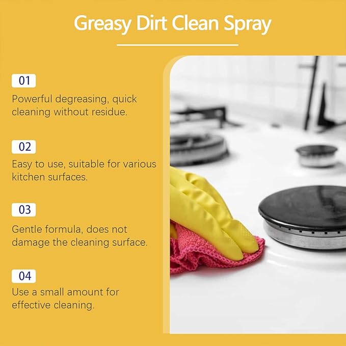 Multifunctional Powerful Kitchen Foam Cleaner, 2025 New All Purpose Oil Stain Cleaning Spray, Powerful Degreasing, Gentle Formula, Perfect Forovens, Grills And Microwaves (3)