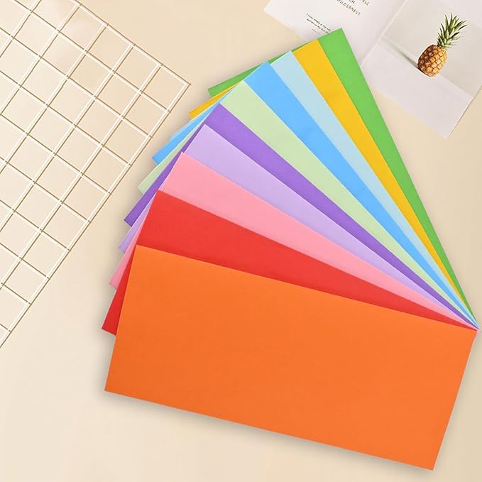 50 packages #10 Business envelopes, Mailing Envelopes, Self-adhesive standard Envelopes, for personal and business use, checks, mailing letters, invoices,4 1/8 x 9 1/2 inches (colored)