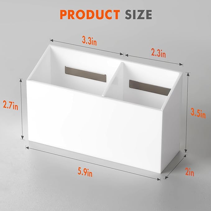 BEYGORM Magnetic Dry Erase Marker Holder for Whiteboard,Non-slip Acrylic Magnet Pen Holder for Fridge Refrigerator,Locker Organizer for Work,Locker Accessories,Pencil Cup for Desk(White)