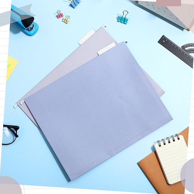 Yaomiao 24 Pack Hanging File Folders 3 Pleats Letter Size File Cabinet Folders with 1/5-Cut Adjustable Tabs Expandable Document Cabinet Colored for Home Desk Office Organization(Retro Color)