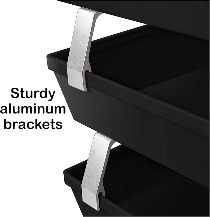 Acrimet Facility 3 Tier Letter Tray, Side Load, Letter Size/A4, Desktop File Organizer, Plastic (Black Color)