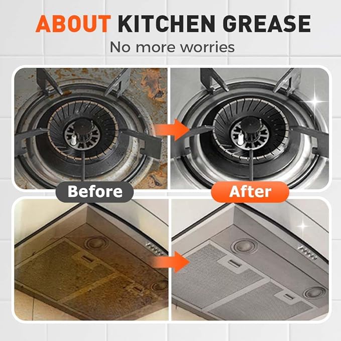 Multi-Functional Foam Cleaner, 2025 New Kitchen Cleaner, Powerful Kitchen Degreaser Spray, Multipurpose Dust Grease Remover for Pots, Pans, Countertops Appliances (1)