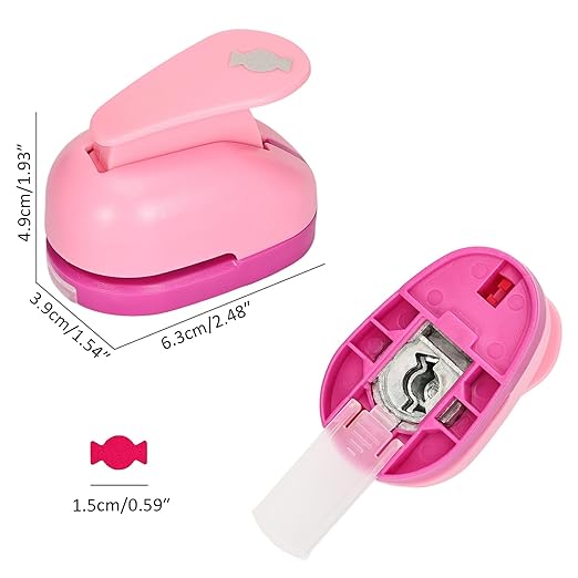 Craft Punches 8 Pack with 4 Sticker Paper, 0.6inch Hole Punch Shapes Medium Paper Punch Shapes, Craft Hole Punch for DIY Scrapbooking Nail Art Craft Punchers Supplies