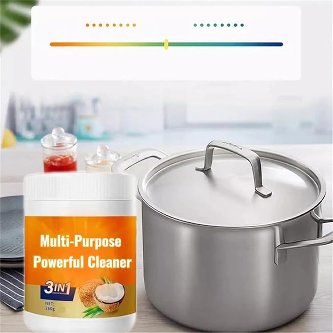 Multi Purpose Powerful Cleaner for Kitchen, 3 in 1 Coconut Oil Cleaning Paste, 3 in 1 Multi-Purpose Stainless Coconut Oil Cleaning Paste, for Oven, Pot and Stove (3)