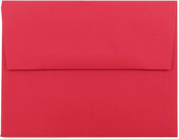 JAM PAPER A2 Colored Recycled Invitation Envelopes - 4 3/8 x 5 3/4 - Red Recycled - Bulk 500/Box