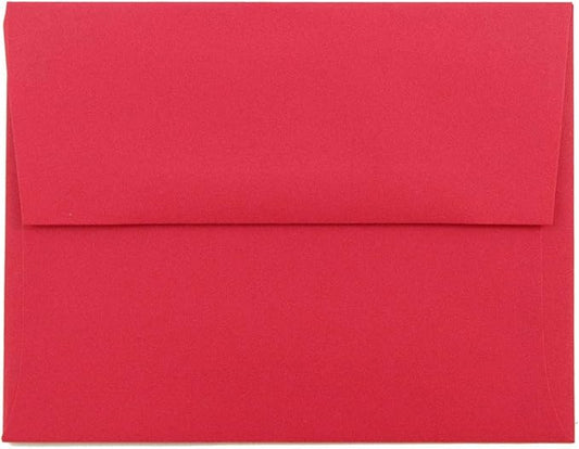 JAM PAPER A2 Colored Recycled Invitation Envelopes - 4 3/8 x 5 3/4 - Red Recycled - Bulk 500/Box