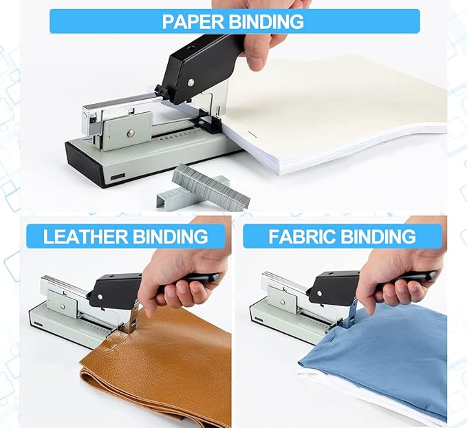 Effortless Industrial Stapler - Heavy Duty, High Capacity 240 Sheet Stapler with Staple Remover and 4000 Staples