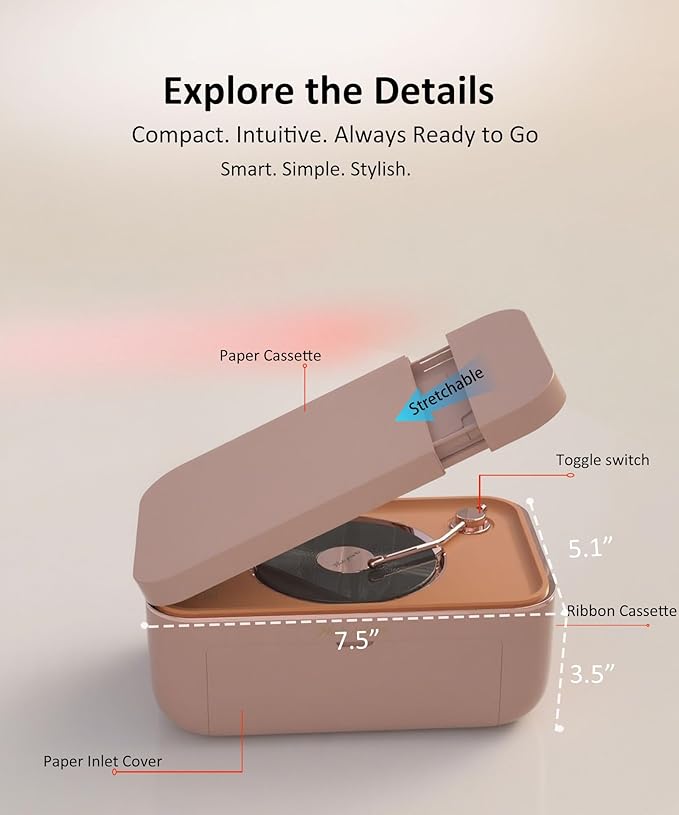 CP6000 Photo Printer 4x6'', Full Color Picture Printer, Wi-Fi Wireless Instant Photo Printers for Home Use (20 Papers & 1 Ribbon) for iOS Android, Thermal Dye Sublimation, AR Video, Fun App, Pink