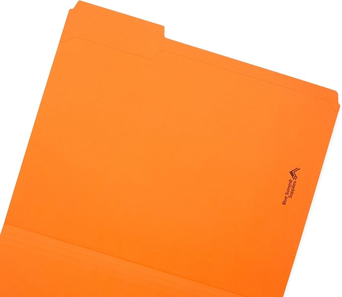 100 Blue Summit Supplies Colored File Folders Letter Size with 1/3 Cut Tabs, Assorted Colored Folders, Durable 11pt Paper, Colorful File Folders for Files, Multi Color File Folders, Reinforced Tabs