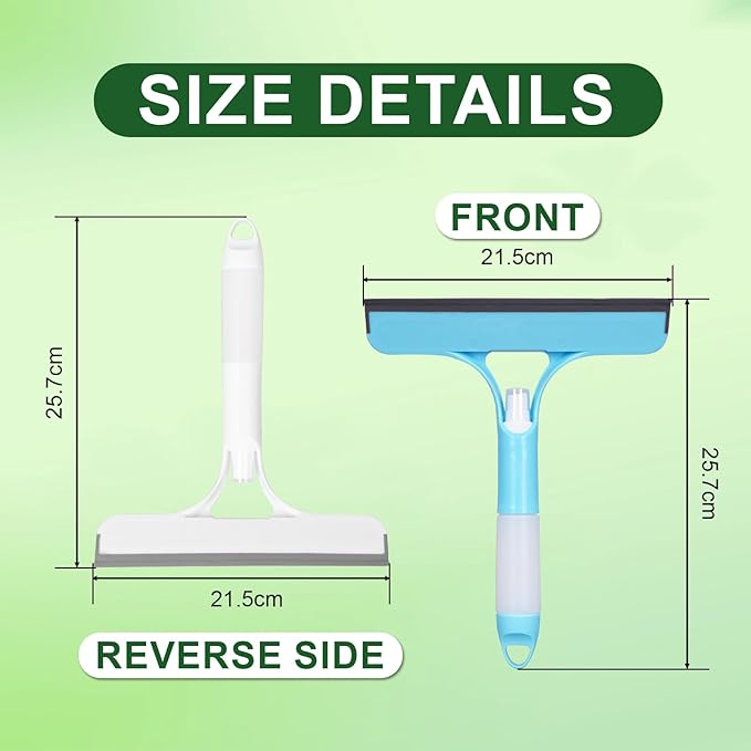 FZHZVVZPY 3 in 1 Window Cleaning Scraper, Window Squeegee with Sprayer, Window Cleaning Scraper for Windows, Walls, Car Windshields, Bathrooms, Kitchens, All-Purpose Window Cleaner Tool (Blue)
