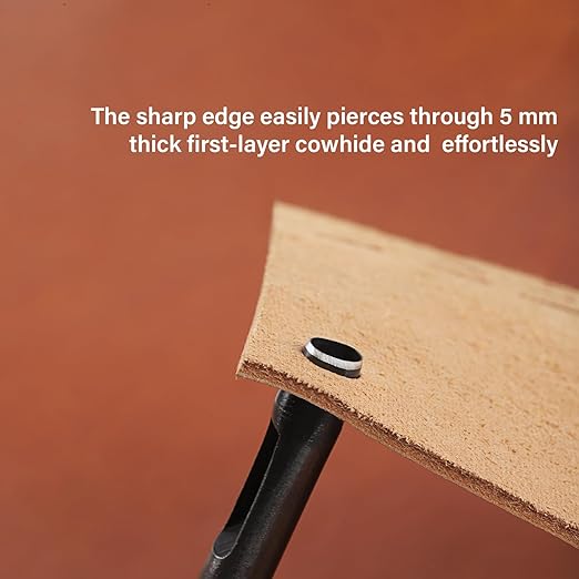 WUTA Oval Leather Hole Punch,Belt Hole Punch for Leather,Leather Punch Cutter Tool for Belt Watch Band,Leather DIYHole Punch Tool(5 * 12mm)
