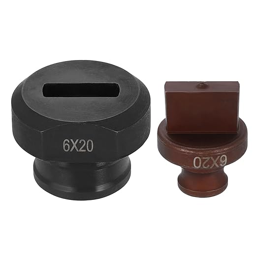 HARFINGTON Hydraulic Hole Punch Die 6x20mm Slotted Hole 40Cr Steel Electric Punching Kit for MHP-20 JP-20 Electric Punching Machine, Burgundy & Black