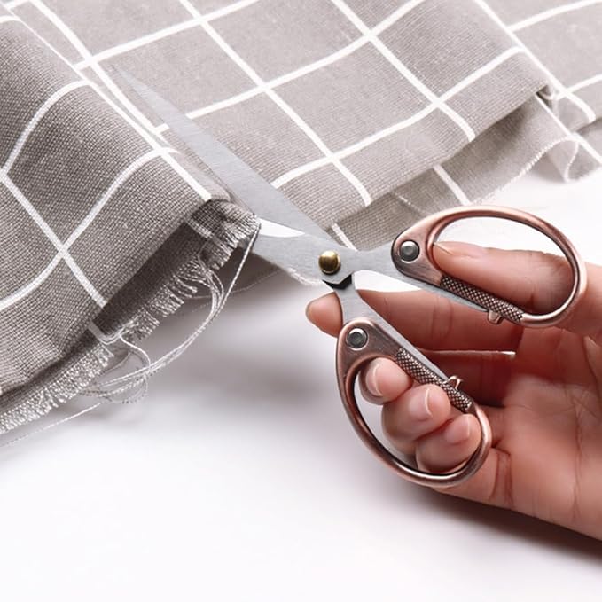 6.3" All Stainless Steel Office Scissors,Ultra Sharp Blade Shears,Sturdy Sharp Scissor for Office Home School Sewing Fabric Craft Supplies Multipurpose Scissors Bronze