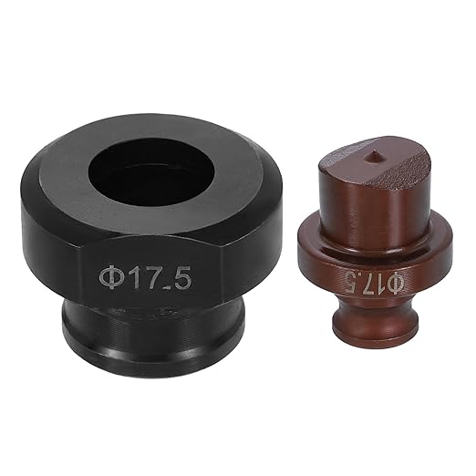 HARFINGTON Hydraulic Hole Punch Die 17.5mm Round Hole 40Cr Steel Electric Punching Kit for MHP-20 JP-20 Electric Punching Machine, Burgundy & Black