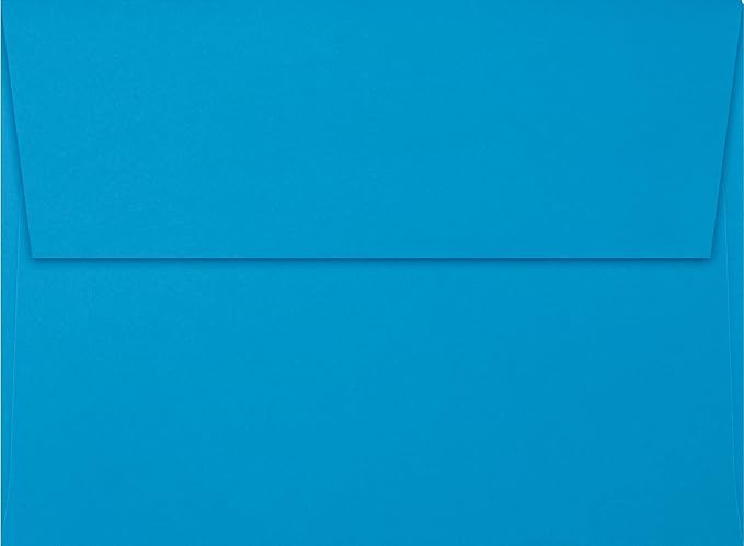 LUXPaper A7 Invitation Envelopes | Peel & Press | 5 1/4" x 7 1/4" | Pool Blue | 80lb. Text | 50 Qty