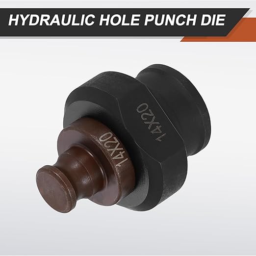 HARFINGTON Hydraulic Hole Punch Die 14x20mm Oval Hole 40Cr Steel Electric Punching Kit for MHP-20 JP-20 Electric Punching Machine, Burgundy & Black