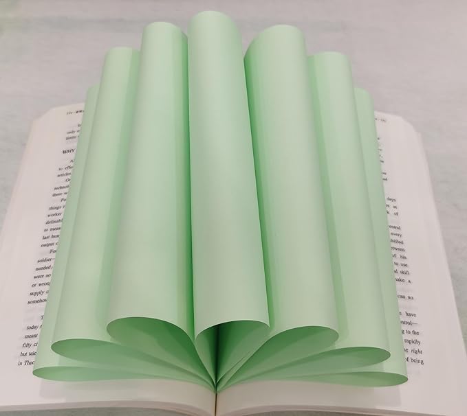 Light Green Copy Paper, 8.5 x 11 inches, 100 sheets Rainbow A4 Printer Paper 70GSM Colored Origami Paper for Cutting DIY Kids Art Craft