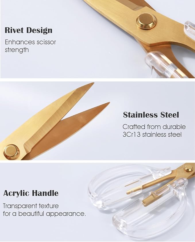 Kitchen Shears Scissors&Sharp Scissors, ARCHIKING 8.0inch Cooking Scissor-Meat and Poultry Shears, Dishwasher Safe, Acrylic Handel Scissors All Purpose Stainless Steel Utility Scissor