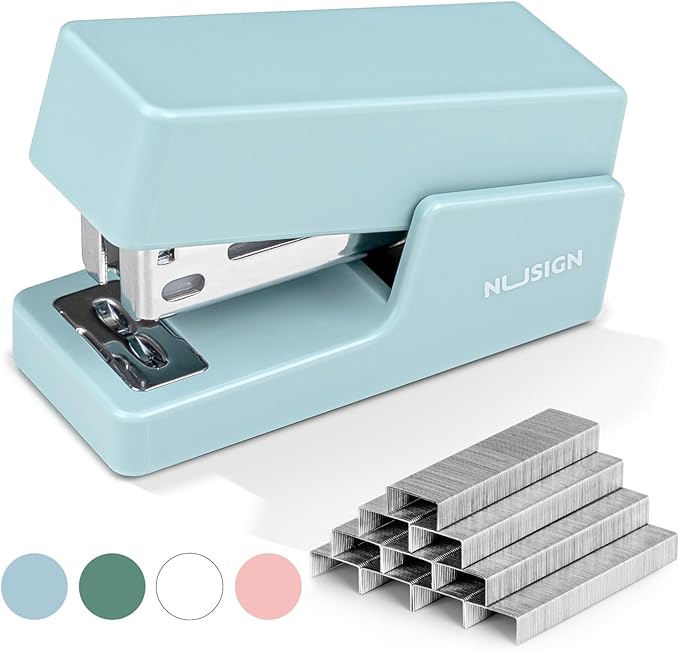 Mini Stapler with 830 Staples, Small Cute Desk Staplers, 25 Sheet Capacity, Blue