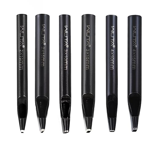 WUTA 6 Pcs Oval Leather Hole Punch,Belt Hole Punch for Leather,Leather Punch Cutter Tool for Belt Watch Band,Leather DIY Hole Punch Tool Kit