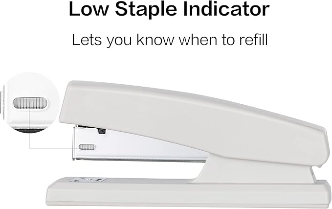 Deli Stapler, Desktop Staplers with 640 Staples, Office Stapler, 25 Sheet Capacity, White