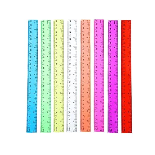 Ruler 12 Inch,Rulers for School,Rulers Bulk for Classroom,8 Pack
