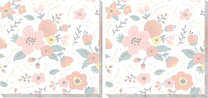 2 Pack Sticky Notes 3x3 Inches, Bright Cute Strong Sticking Power, Easy to Post for Home, Office, 80sheets/Pads, Cute Floral