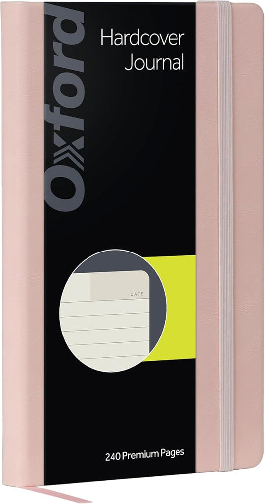 Oxford Journal, Lined Writing Notebook, Writer's Journal, Classic Notebook for School or Office, 240 Pages, 5" x 8.25", Hardcover, Blush (75501)