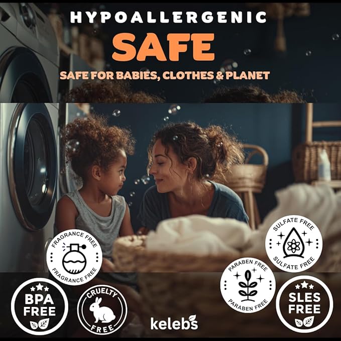 KELEBS Laundry Soap Bar - Hypoallergenic and Organic Citrus Formula for Sensitive Skin - Stain Remover for Delicate Clothes, Underwear, Collar - 2 Bars