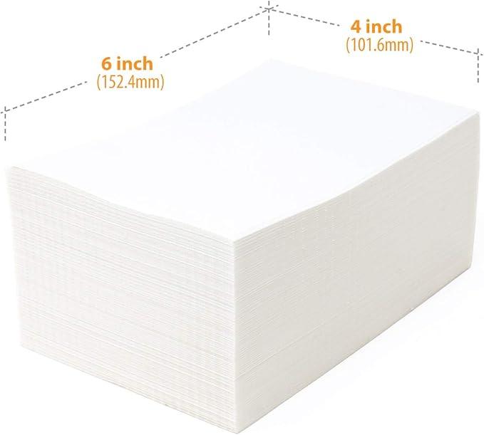 Buhbo 4" x 6" Direct Thermal Labels - Perforated BPA Free - Compatible with Zebra & Rollo Printer - Commercial Grade Shipping (500 Fanfold Labels)