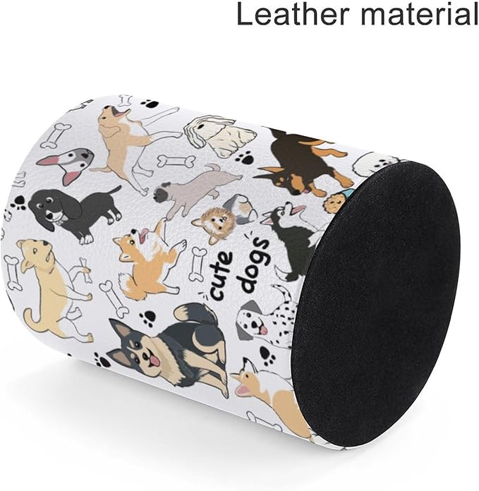 Cute Dogs Pen Holder Pencil Organizer Cute Pencil Cup Desk Decor Makeup Brush Holder PU Multifunctional Office Suppliesfor Home Classroom School