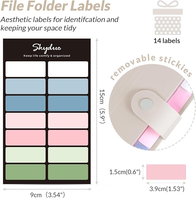 SKYDUE Expanding File Organizer with 8 Pockets, Accordion File Folders with Labels, Portable Document Paper Bill Receipt Organizer, Home College School Office Supplies, Letter Size,MilkTeaBrow