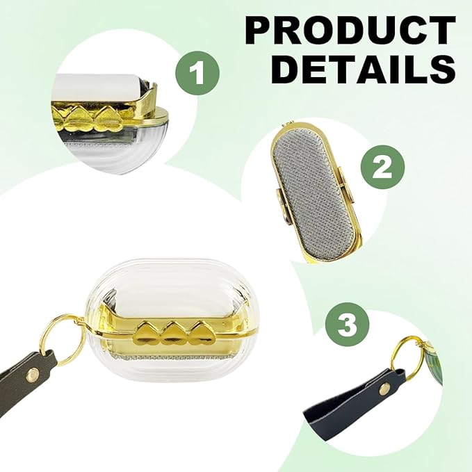 Travel Portable Lint Roller Set,Pet Lint Roller Extra Sticky Comes with 4 Rolls of Replacement Rollers,Double-Sided Lint Remover for Garment Bag Dust Lint (Transparently)