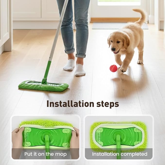 Reusable Mop Pads, Reusable Microfiber Mop Pads Compatible with Sweeper Mops, Replacement Wet Mopping pad Refills & Washable Dry Sweeping Cloths for Surface/Hardwood Floor Cleaning (Blue-8PCS)