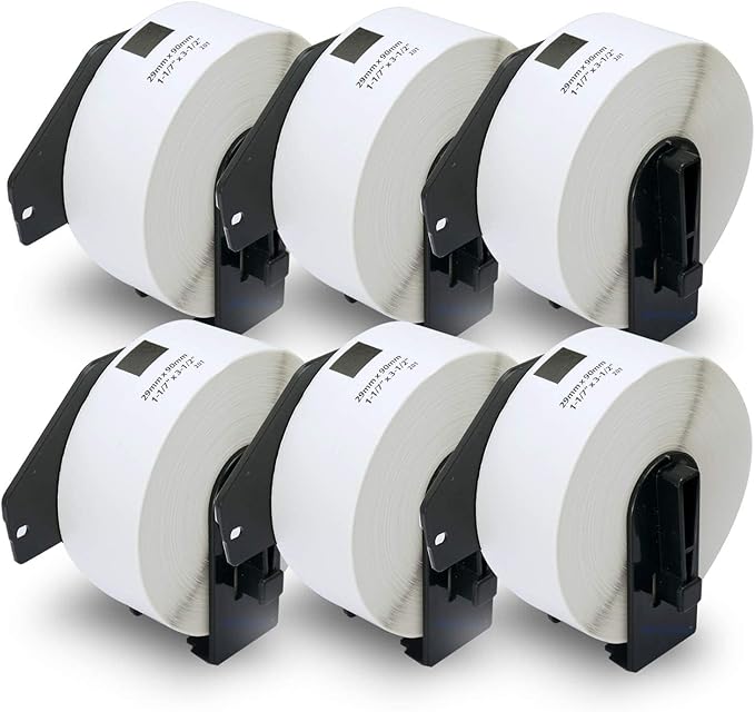 BETCKEY - Compatible Address Labels Replacement for Brother DK-1201 (1.1 in x 3.5 in), Use with Brother QL Label Printers [6 Rolls/2400 Labels]
