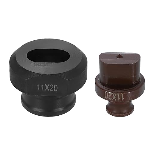 HARFINGTON Hydraulic Hole Punch Die 11x20mm Oval Hole 40Cr Steel Electric Punching Kit for MHP-20 JP-20 Electric Punching Machine, Burgundy & Black