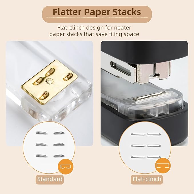 deli Stapler, Desktop Staplers with 830 Staples and Integrated Staple Remover, 40 Sheet Capacity Office Stapler, Black