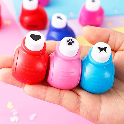 Scrapbook Paper Punch and Decorative Scissors, Qtopun 6 Pcs Creative Scissors and 12 Pcs Craft Punch Wave Lace Edge Cutters Paper Hole Punchers for Crafts, DIY Photo, Set of 18