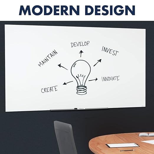 Quartet Glass Whiteboard, Magnetic Dry Erase Board, Wall Mounted Whiteboard for Office, School and Home, 48" W x 48" H, White (Q25F02IMW)