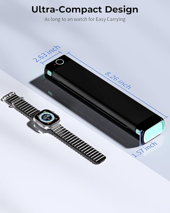 Phomemo Portable Printers Wireless for Travel - Bluetooth Thermal Printer Supports 8.5" X 11" Letter, Inkless Printer Compatible with Phone Laptop for Home Use Car Office School, Come with Carry Case