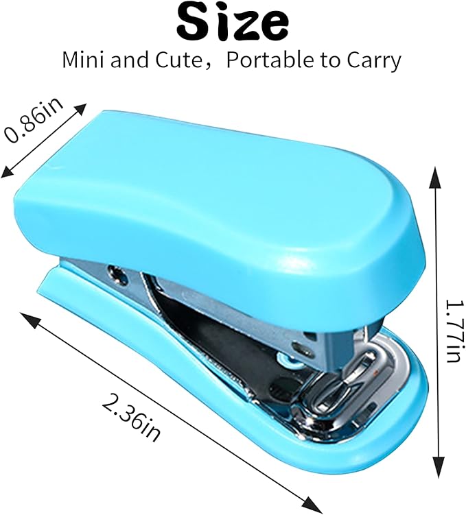 BoAn Mini Stapler, Staple Remover, Desk Stapler Office Staplers, 20 Sheet Capacity, Cute Stapler with 600 pcs Staples for Office and School Supplies(Blue&Pink&Green)