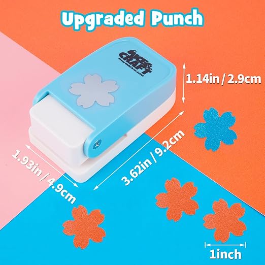 UCEC 1 inch Flower Punch, Paper Punch, Craft Hole Punch, Craft Lever Punch for Paper Crafting Scrapbooking, Handmade Card-Making, Invitations, Decorations, Gift Tags