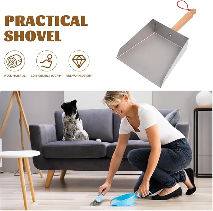 Healeved Stainless Steel Dustpan Mini Small Metal Dust Pan for Desktop Cleaning Kitchen Tabletop 3.38 X 2.15 X 0.61 Inch Silver
