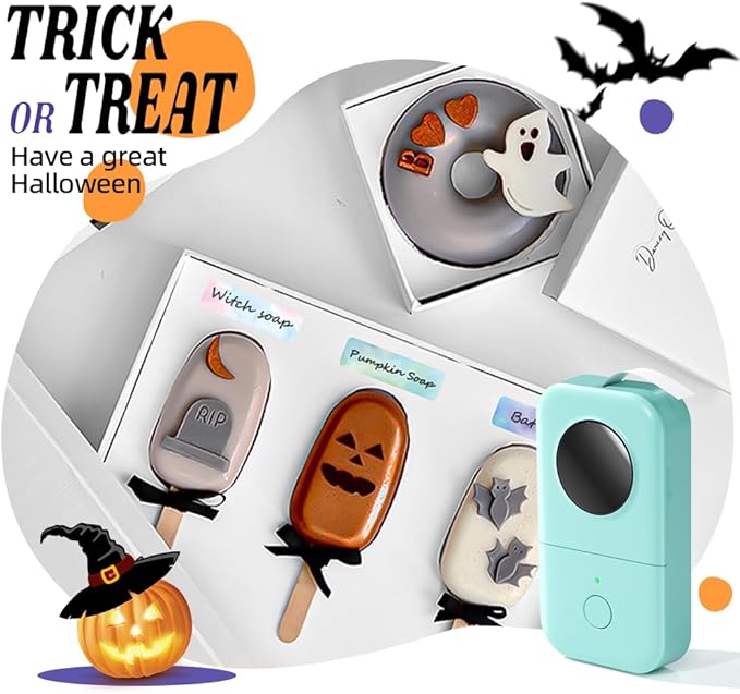 Phomemo D30 Label Maker Machine, Portable Bluetooth Mini Label Printer, Smartphone Handheld Thermal Sticker Small Labeler Multiple Templates Font Icon Inkless Custom Label for Home Kids School Items