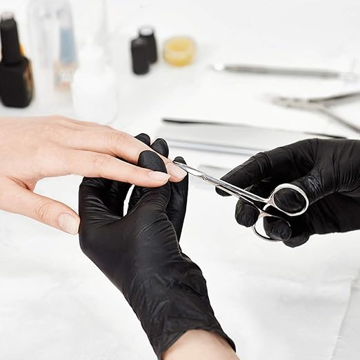 Disposable Medical Black Vinyl Exam Gloves Industrial Gloves - Latex-Free & Powder-Free 100PCS (BK-Medium)