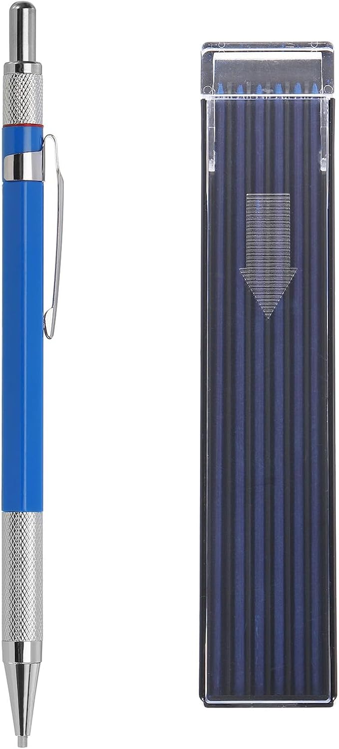 PATIKIL Mechanical Pencil with 12Pcs Multicolor Refills, Write Smoothly Portable Pencil with Built-in Sharpener for Drafting Painting Designing, Blue