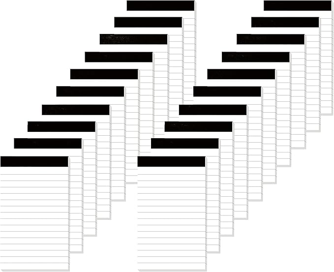 20 Pack Small Notepad, 3 x 5 Inch Ultra Quality Note Pads, Server Lined Papers and Desk Notepads for Office Supplies, Writing and Memo pads 30 Sheets Each