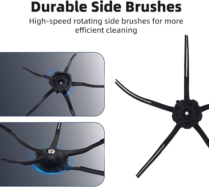 20Pcs Q5 Accessories Kit Replacement Compatible with Roborock Q5 / Q5+ Robot Vacuum, 2 Main Brush, 6 Side Brushes, 4 HEPA Filters, 6 Dust Bag, 1 Cleaning Tool