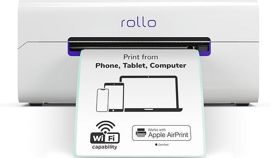 Rollo Wireless Shipping Label Printer - Wi-Fi Thermal Label Printer 4x6 for Shipping Packages - AirPrint from iPhone, iPad, Mac - Supports Windows, Chromebook, Android, Linux